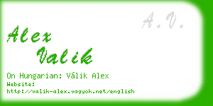alex valik business card