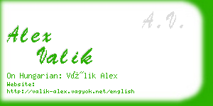 alex valik business card